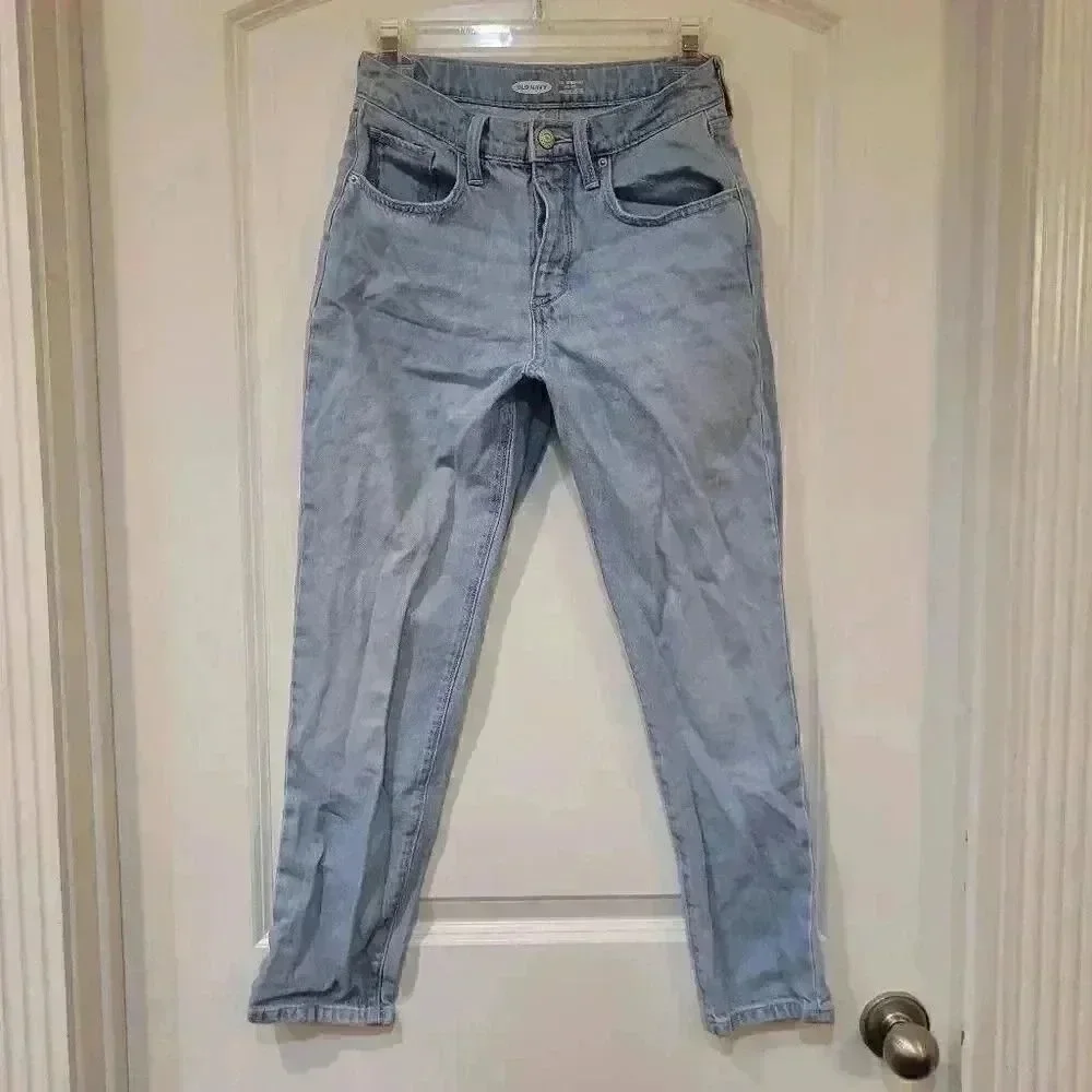 Old Navy Girl’s Light Wash Cotton High Rise Straight Jeans